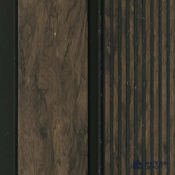 Brown Rustic Louver  4534 8 ft x 4.7 inch Charcoal Panel - 12 mm | Suitable for Feature Wall, TV Unit & Living Room | Width is Subjected to 5% Variation