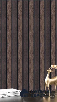 Brown Rustic Louver  4534 8 ft x 4.7 inch Charcoal Panel - 12 mm | Suitable for Feature Wall, TV Unit & Living Room | Width is Subjected to 5% Variation