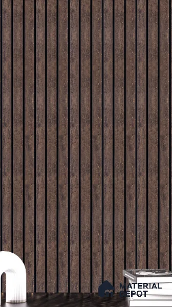 Brown Rustic Louver 4701 8 ft x 4.8 inch Charcoal Panel - 12 mm | Suitable for Feature Wall, TV Unit & Living Room | Width is Subjected to 5% Variation