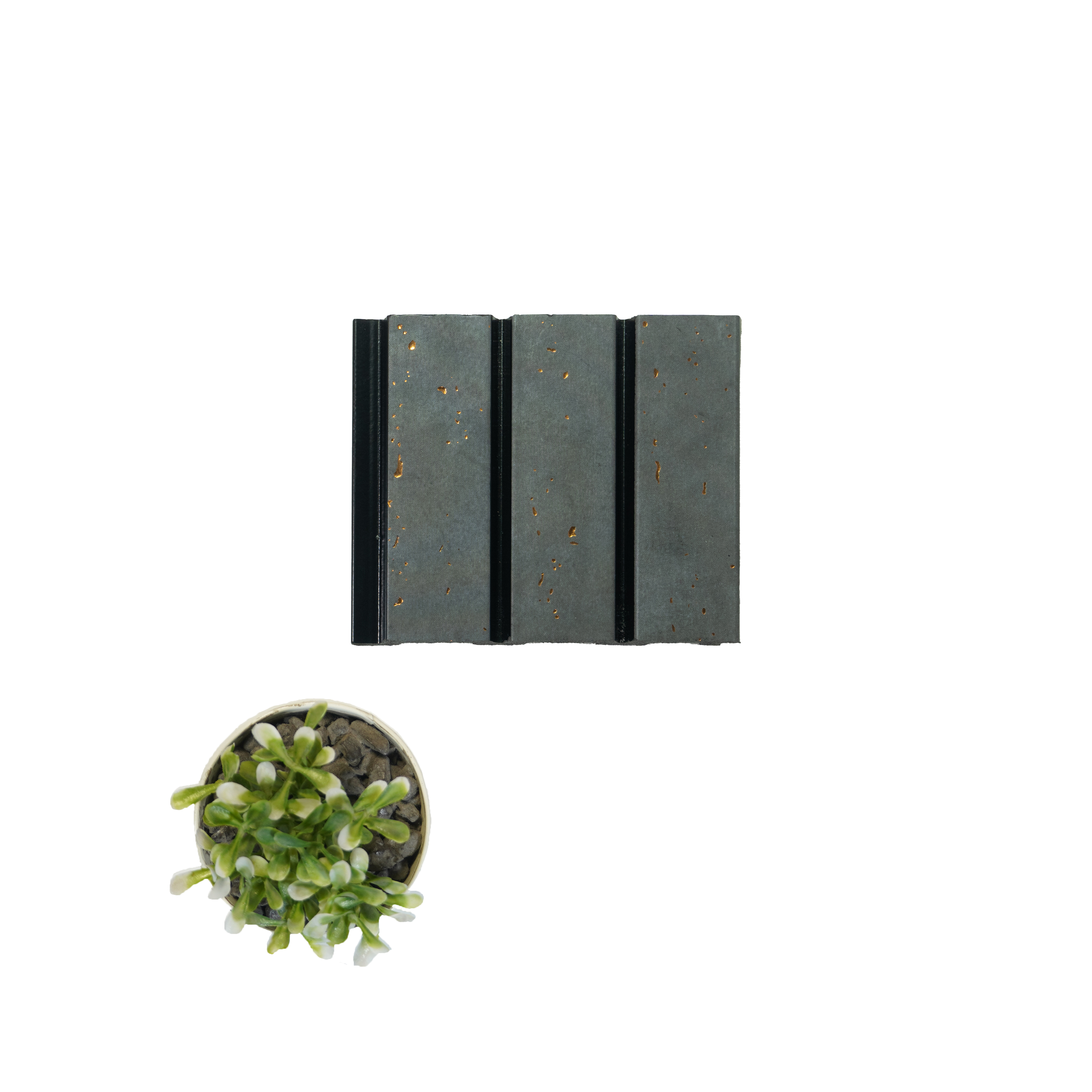 Grey Stone Louver  4702 8 ft x 4.8 inch Charcoal Panel - 12 mm | Suitable for Feature Wall, TV Unit & Living Room | Width is Subjected to 5% Variation