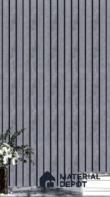Grey Stone Louver  4702 8 ft x 4.8 inch Charcoal Panel - 12 mm | Suitable for Feature Wall, TV Unit & Living Room | Width is Subjected to 5% Variation