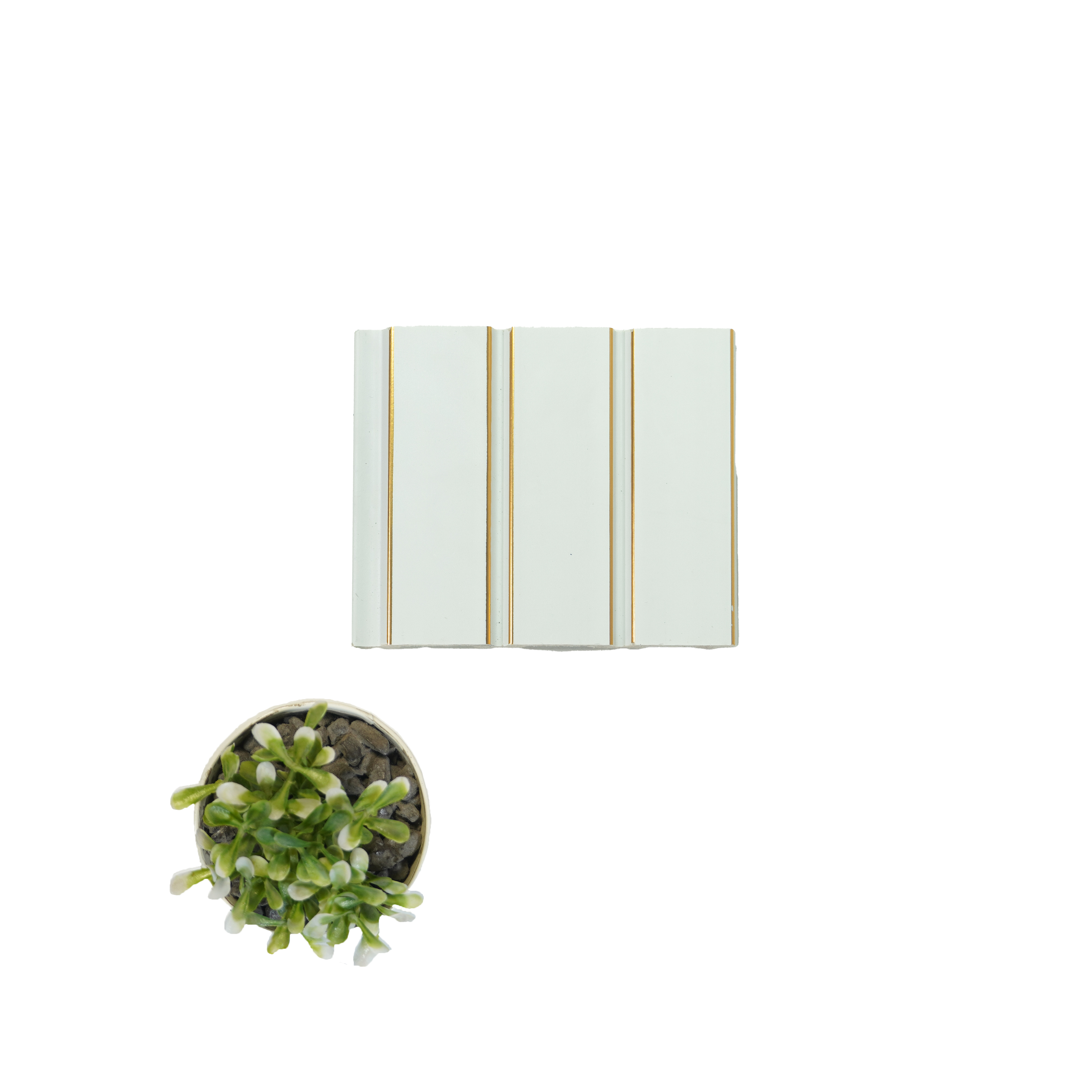 White Marble Louver  4703 8 ft x 4.8 inch Charcoal Panel - 12 mm | Suitable for Feature Wall, TV Unit & Living Room | Width is Subjected to 5% Variation