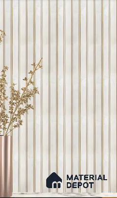 White Marble Louver  4703 8 ft x 4.8 inch Charcoal Panel - 12 mm | Suitable for Feature Wall, TV Unit & Living Room | Width is Subjected to 5% Variation