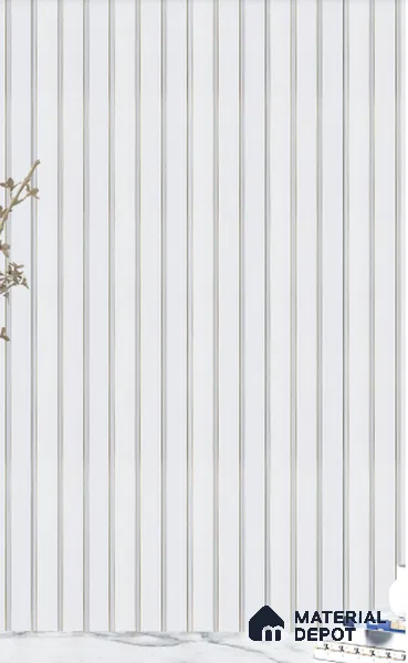 White Plain Colour Louver 4705 8 ft x 4.8 inch Charcoal Panel - 12 mm | Suitable for Feature Wall, TV Unit & Living Room | Width is Subjected to 5% Variation