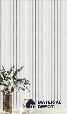 White Plain Colour Louver  4707 8 ft x 4.7 inch Charcoal Panel - 12 mm | Suitable for Feature Wall, TV Unit & Living Room | Width is Subjected to 5% Variation