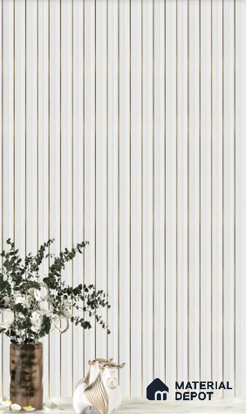 White Plain Colour Louver  4707 8 ft x 4.7 inch Charcoal Panel - 12 mm | Suitable for Feature Wall, TV Unit & Living Room | Width is Subjected to 5% Variation