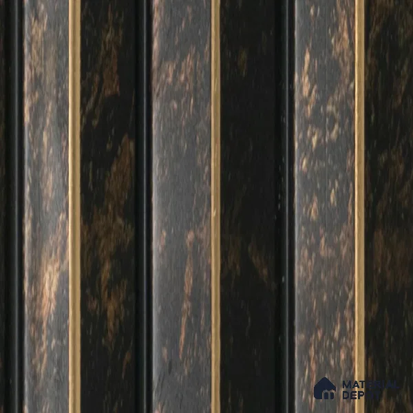 Brown Patterned Louver  4708 8 ft x 4.7 inch Charcoal Panel - 12 mm | Suitable for Feature Wall, TV Unit & Living Room | Width is Subjected to 5% Variation