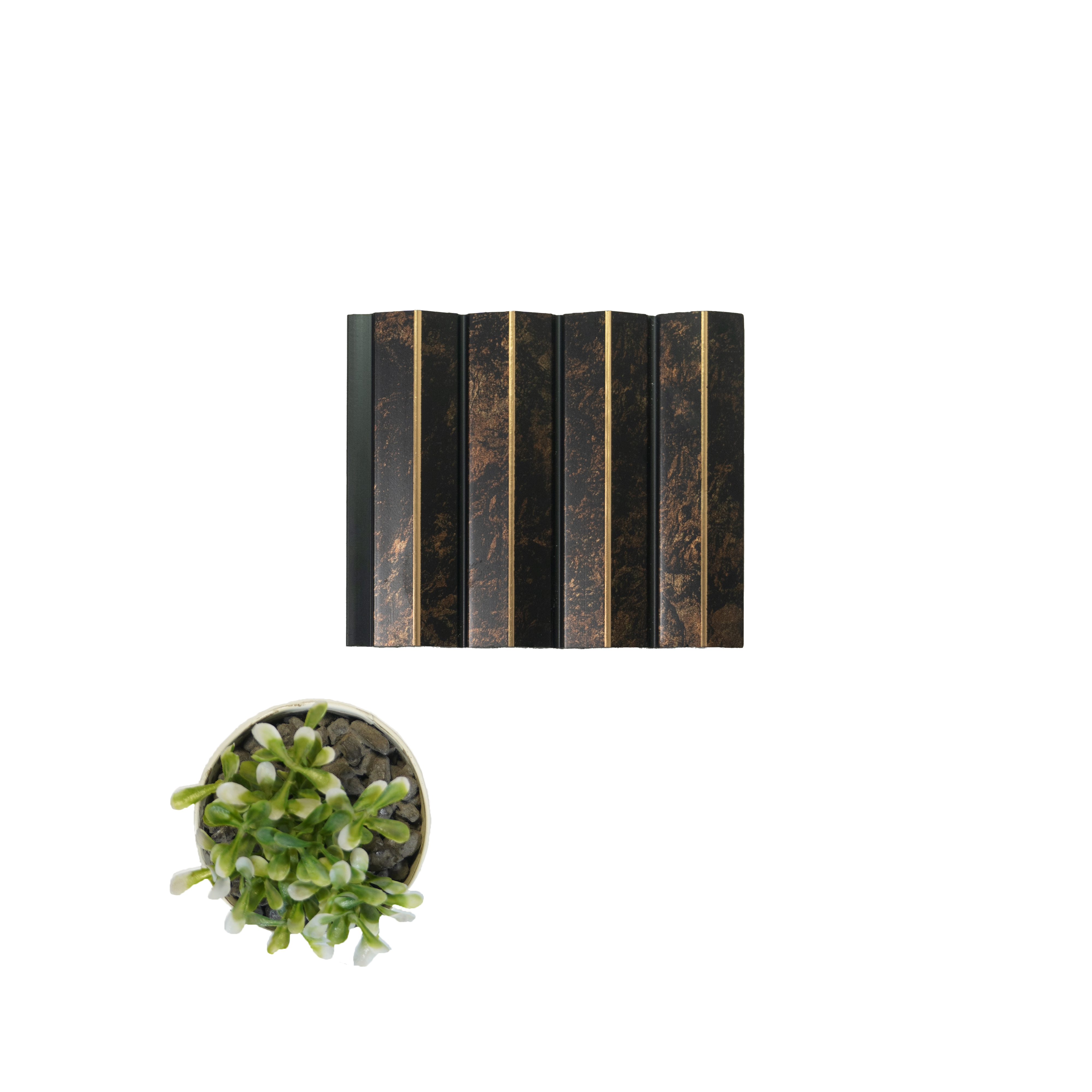 Brown Patterned Louver  4708 8 ft x 4.7 inch Charcoal Panel - 12 mm | Suitable for Feature Wall, TV Unit & Living Room | Width is Subjected to 5% Variation