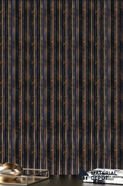 Brown Patterned Louver  4708 8 ft x 4.7 inch Charcoal Panel - 12 mm | Suitable for Feature Wall, TV Unit & Living Room | Width is Subjected to 5% Variation