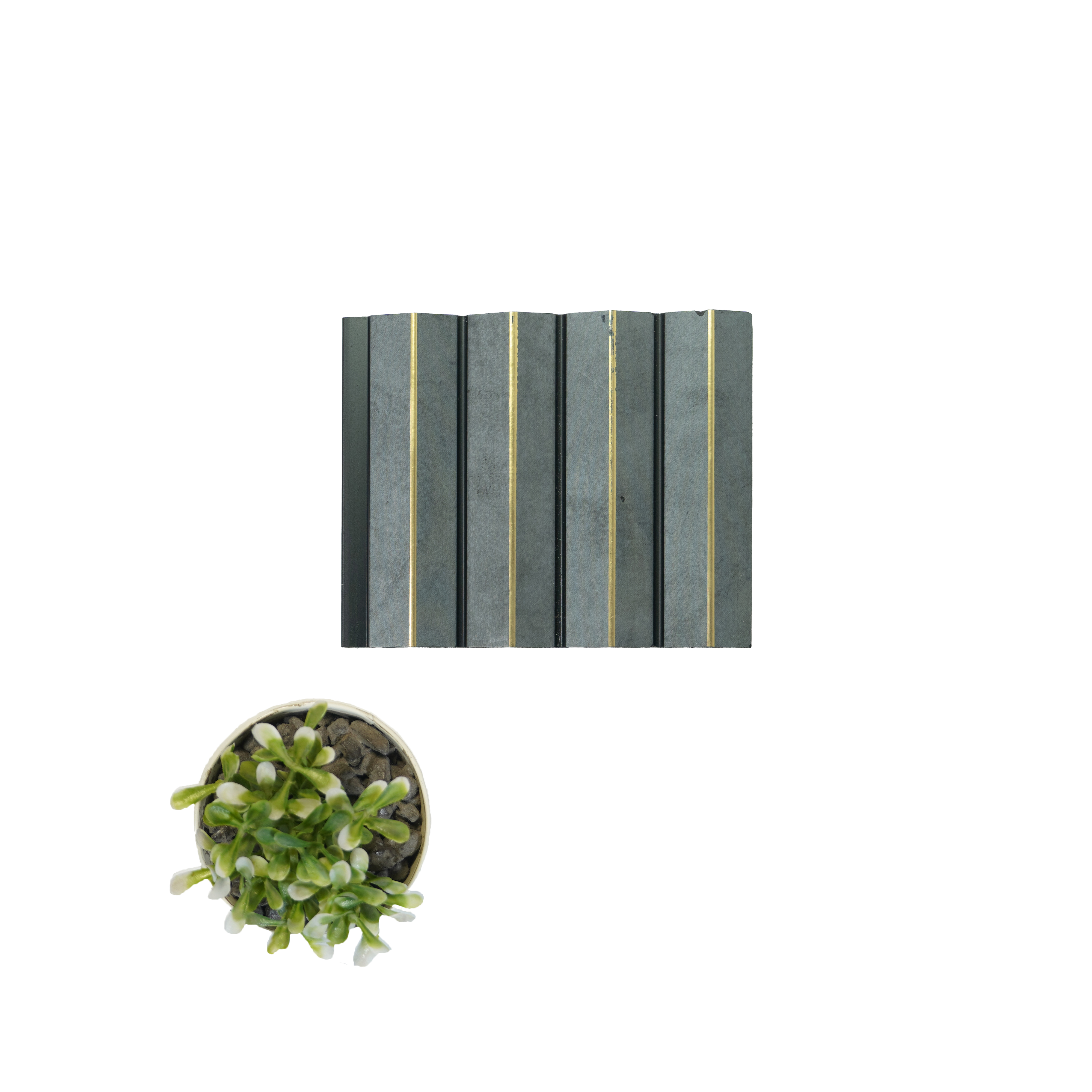 Grey Stone Louver  4709 8 ft x 4.7 inch Charcoal Panel - 12 mm | Suitable for Feature Wall, TV Unit & Living Room | Width is Subjected to 5% Variation