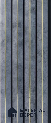 Grey Stone Louver  4709 8 ft x 4.7 inch Charcoal Panel - 12 mm | Suitable for Feature Wall, TV Unit & Living Room | Width is Subjected to 5% Variation