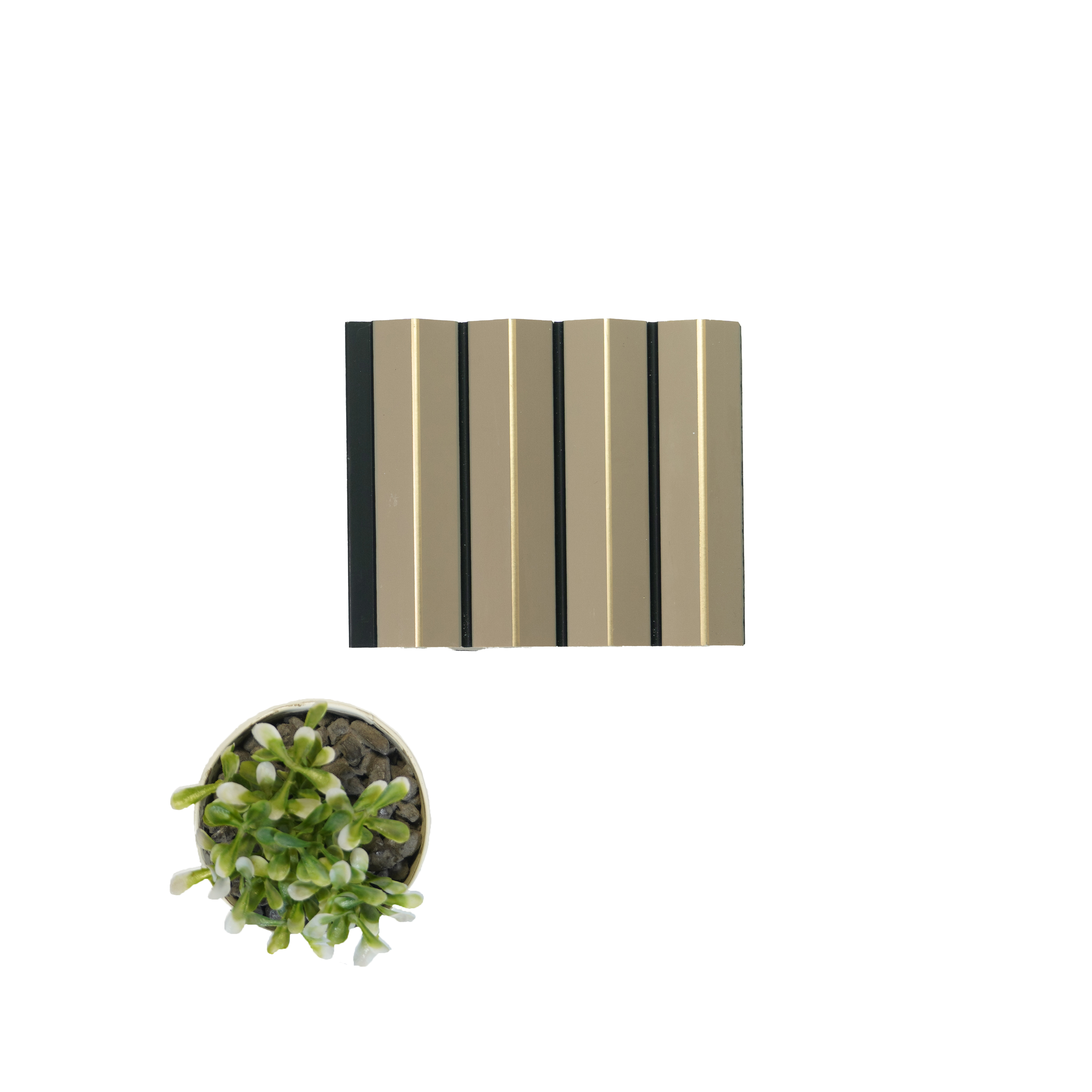 Beige Plain Colour Louver  4710 8 ft x 4.7 inch Charcoal Panel - 12 mm | Suitable for Feature Wall, TV Unit & Living Room | Width is Subjected to 5% Variation