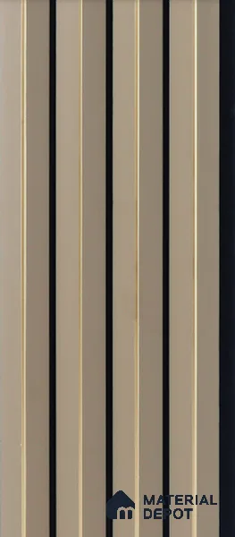 Beige Plain Colour Louver 4710 8 ft x 4.7 inch Charcoal Panel - 12 mm | Suitable for Feature Wall, TV Unit & Living Room | Width is Subjected to 5% Variation