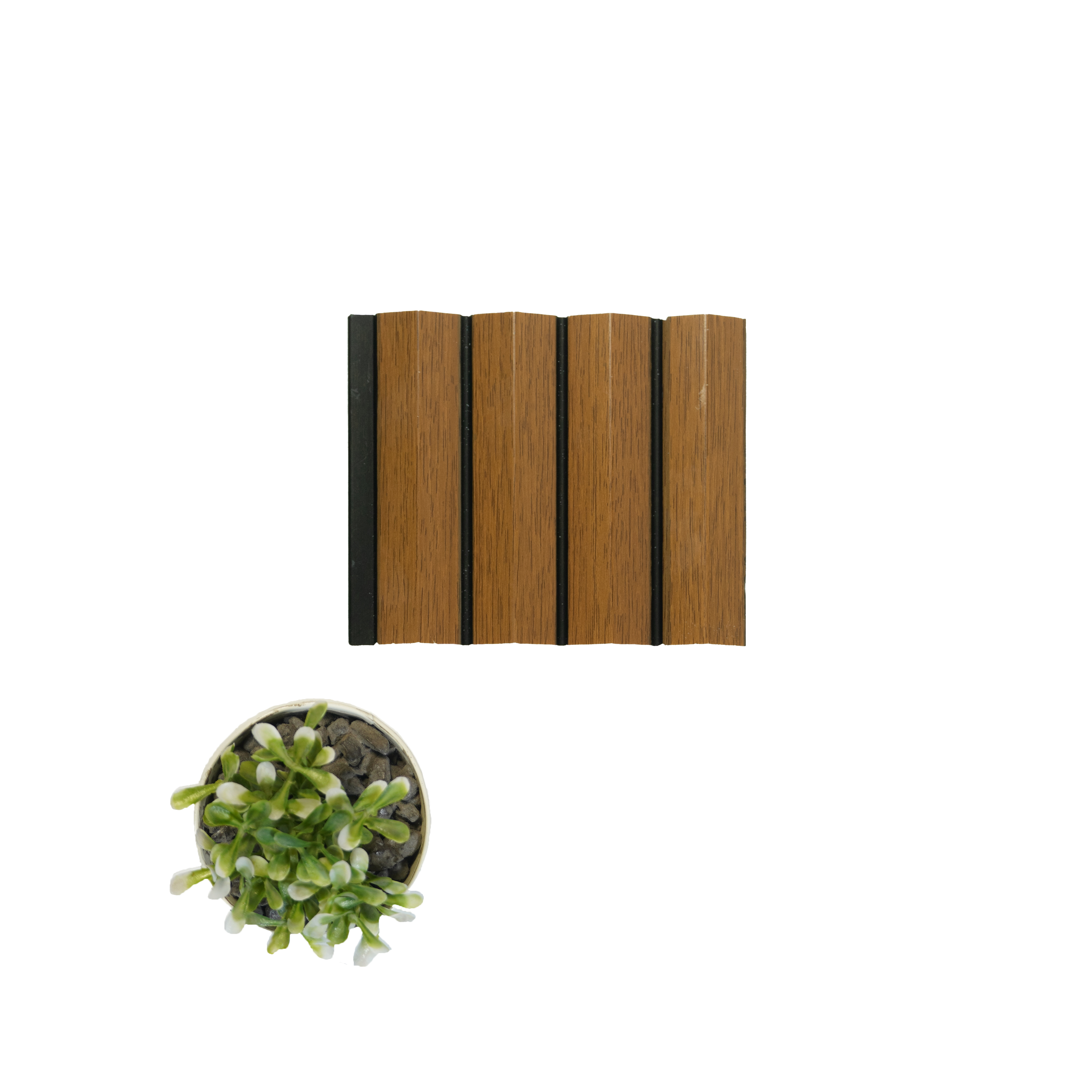 Brown Wooden Louver  4711 8 ft x 4.7 inch Charcoal Panel - 12 mm | Suitable for Feature Wall, TV Unit & Living Room | Width is Subjected to 5% Variation
