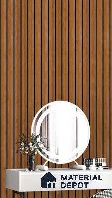 Brown Wooden Louver  4711 8 ft x 4.7 inch Charcoal Panel - 12 mm | Suitable for Feature Wall, TV Unit & Living Room | Width is Subjected to 5% Variation