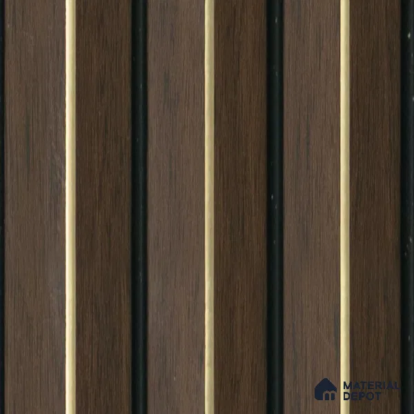 Brown Wooden Louver  4712 8 ft x 4.7 inch Charcoal Panel - 12 mm | Suitable for Feature Wall, TV Unit & Living Room | Width is Subjected to 5% Variation