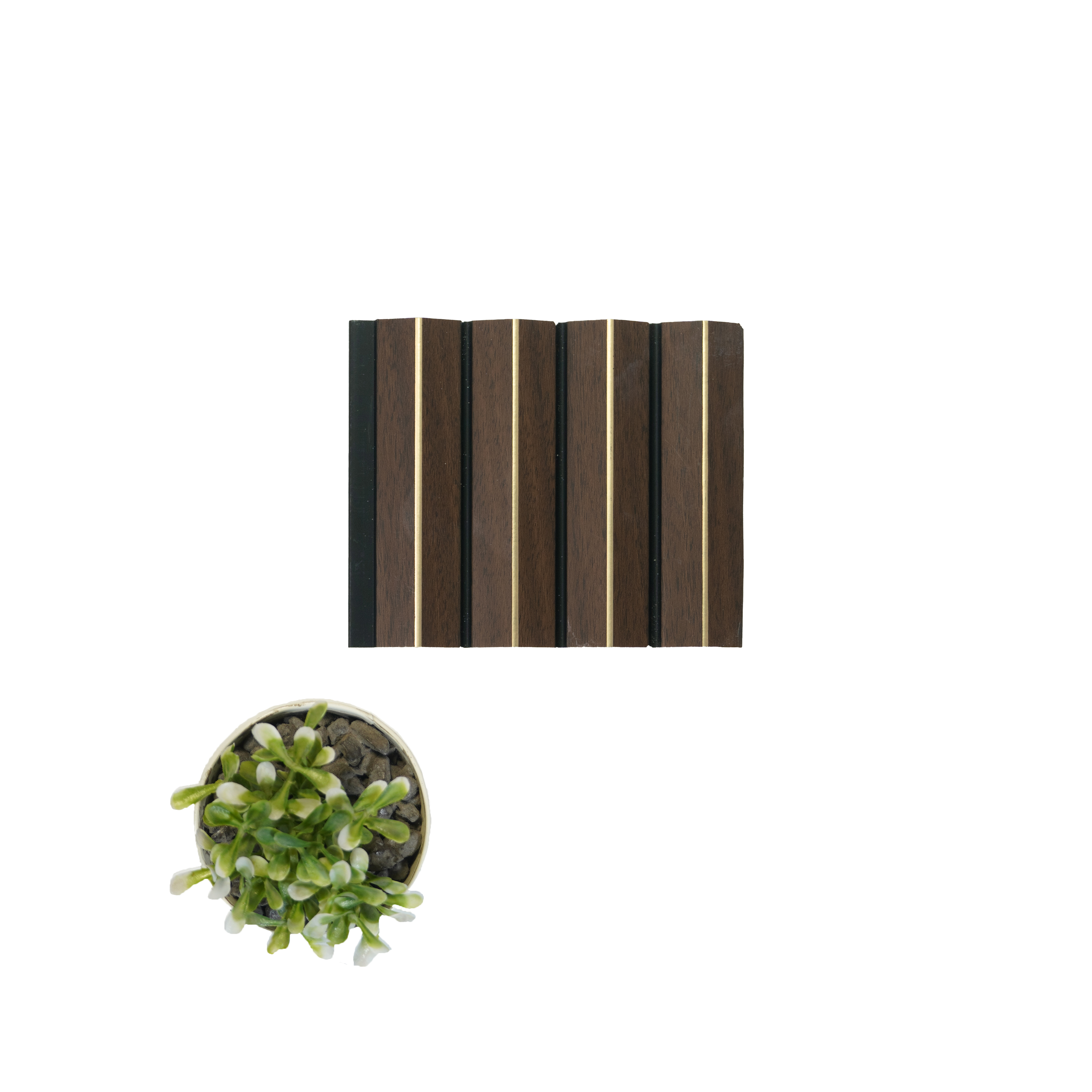 Brown Wooden Louver  4712 8 ft x 4.7 inch Charcoal Panel - 12 mm | Suitable for Feature Wall, TV Unit & Living Room | Width is Subjected to 5% Variation