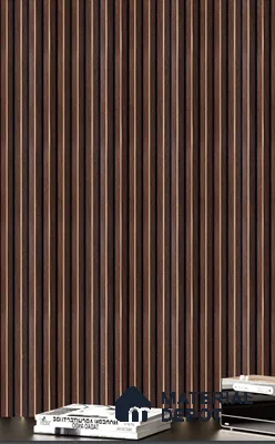 Brown Wooden Louver  4712 8 ft x 4.7 inch Charcoal Panel - 12 mm | Suitable for Feature Wall, TV Unit & Living Room | Width is Subjected to 5% Variation
