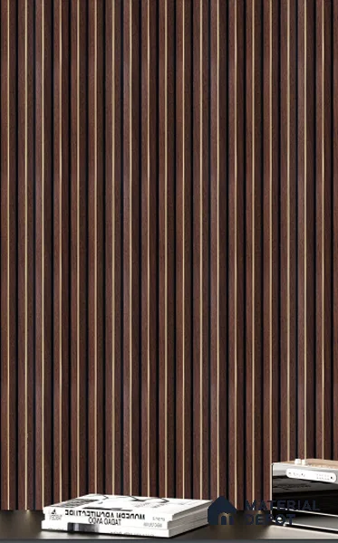 Brown Wooden Louver  4712 8 ft x 4.7 inch Charcoal Panel - 12 mm | Suitable for Feature Wall, TV Unit & Living Room | Width is Subjected to 5% Variation