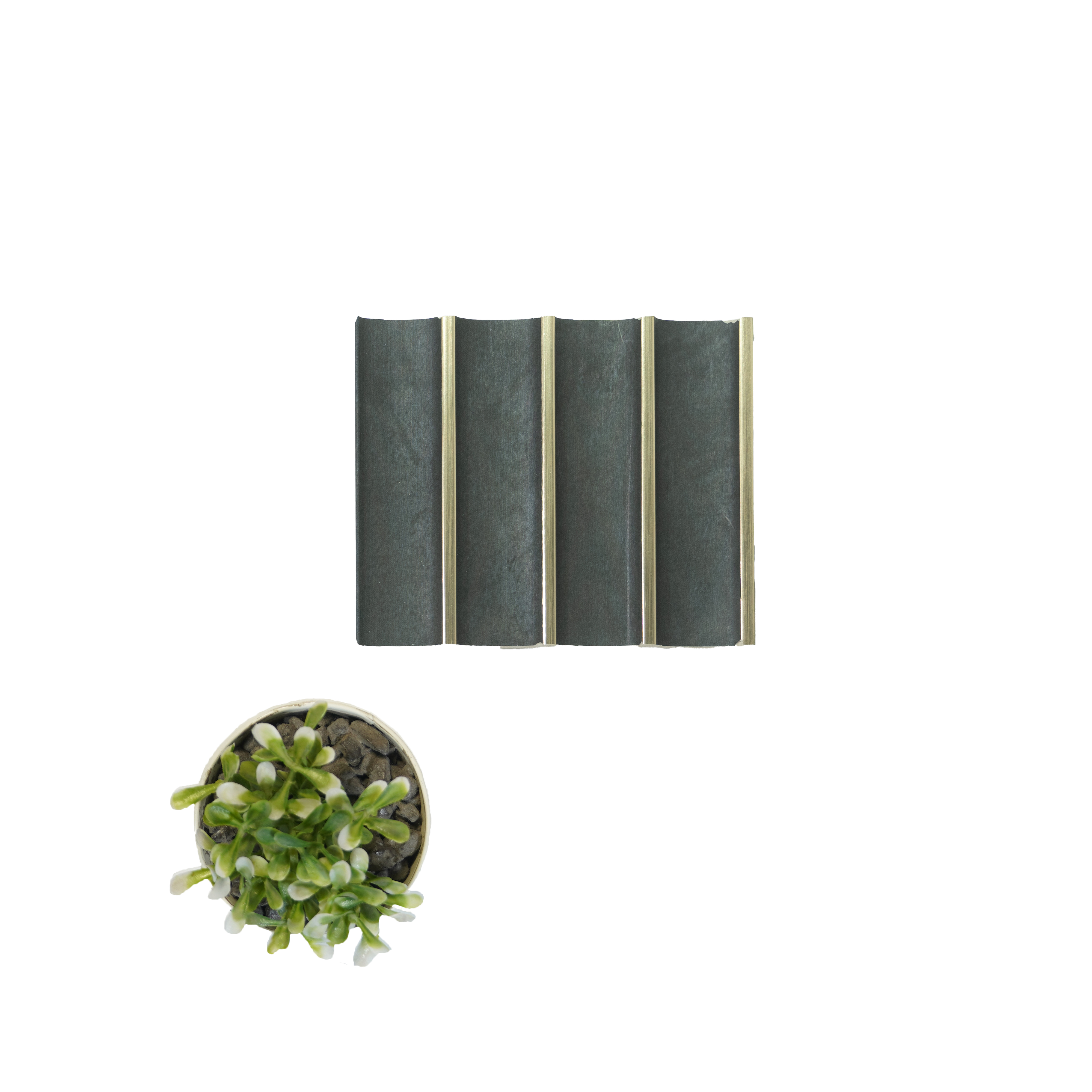 Grey Stone Louver  8520 8 ft x 4.9 inch Charcoal Panel - 12 mm | Suitable for Feature Wall, TV Unit & Living Room | Width is Subjected to 5% Variation