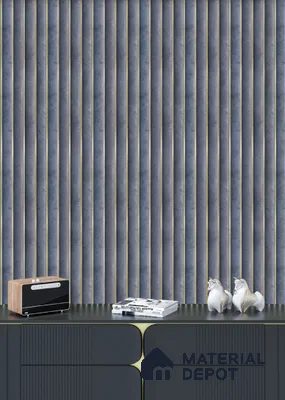 Grey Stone Louver  8520 8 ft x 4.9 inch Charcoal Panel - 12 mm | Suitable for Feature Wall, TV Unit & Living Room | Width is Subjected to 5% Variation