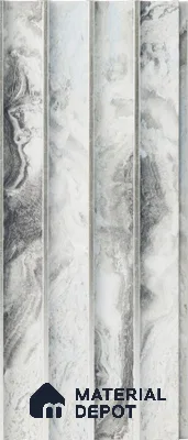 Grey Marble Louver  8522 8 ft x 4.9 inch Charcoal Panel - 12 mm | Suitable for Feature Wall, TV Unit & Living Room | Width is Subjected to 5% Variation