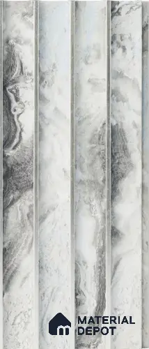 Grey Marble Louver 8522 8 ft x 4.9 inch Charcoal Panel - 12 mm | Suitable for Feature Wall, TV Unit & Living Room | Width is Subjected to 5% Variation