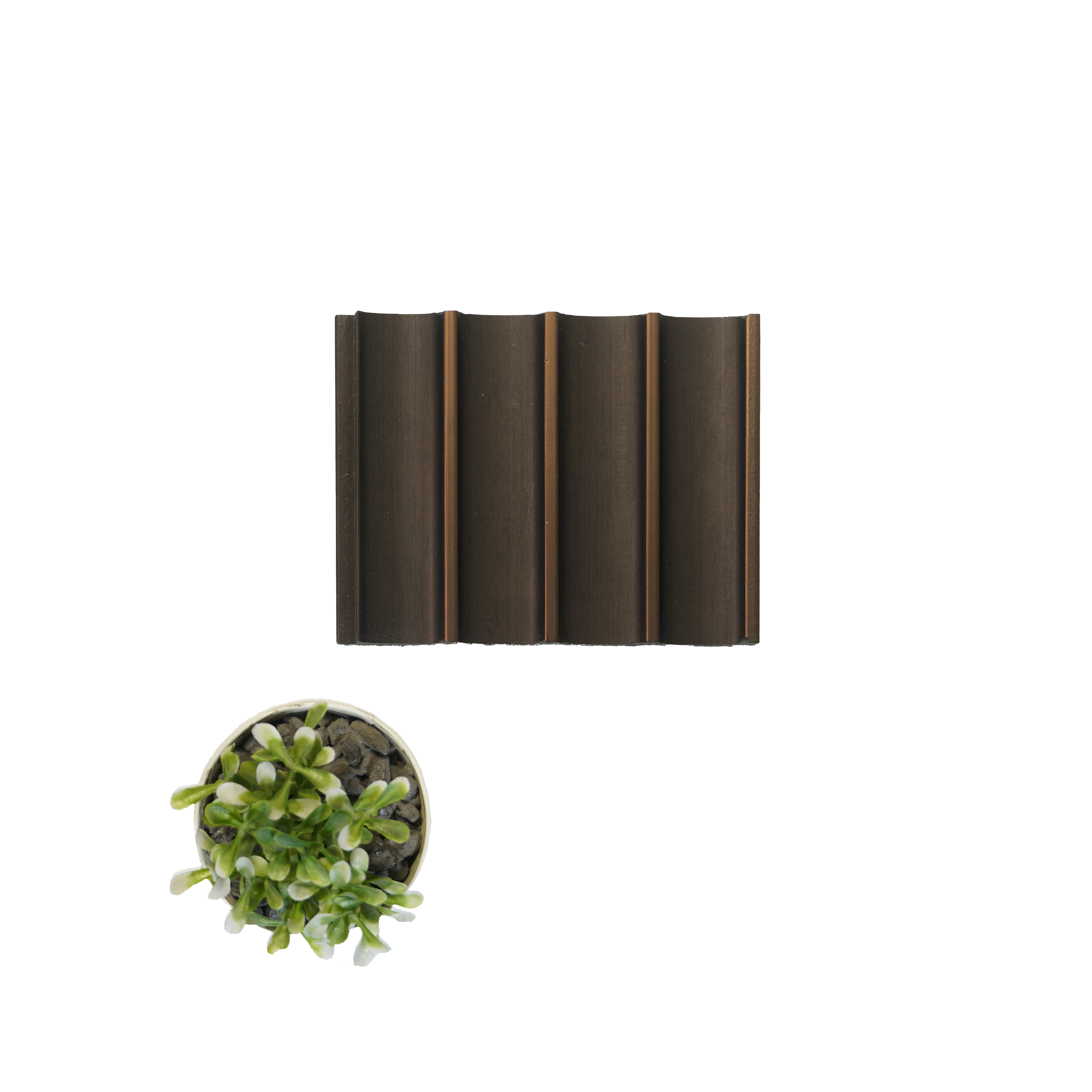 Brown Plain Colour Louver  8523 8 ft x 4.9 inch Charcoal Panel - 12 mm | Suitable for Feature Wall, TV Unit & Living Room | Width is Subjected to 5% Variation