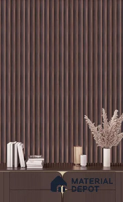 Brown Plain Colour Louver  8523 8 ft x 4.9 inch Charcoal Panel - 12 mm | Suitable for Feature Wall, TV Unit & Living Room | Width is Subjected to 5% Variation