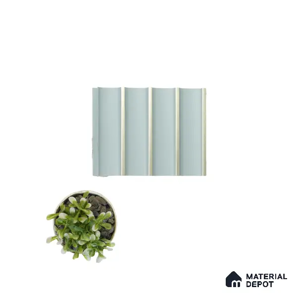 Light Blue Plain Colour Louver 8524 8 ft x 4.9 inch Charcoal Panel - 12 mm | Suitable for Feature Wall, TV Unit & Living Room | Width is Subjected to 5% Variation