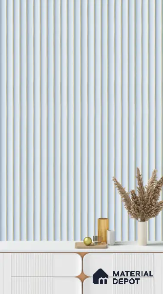 Light Blue Plain Colour Louver 8524 8 ft x 4.9 inch Charcoal Panel - 12 mm | Suitable for Feature Wall, TV Unit & Living Room | Width is Subjected to 5% Variation