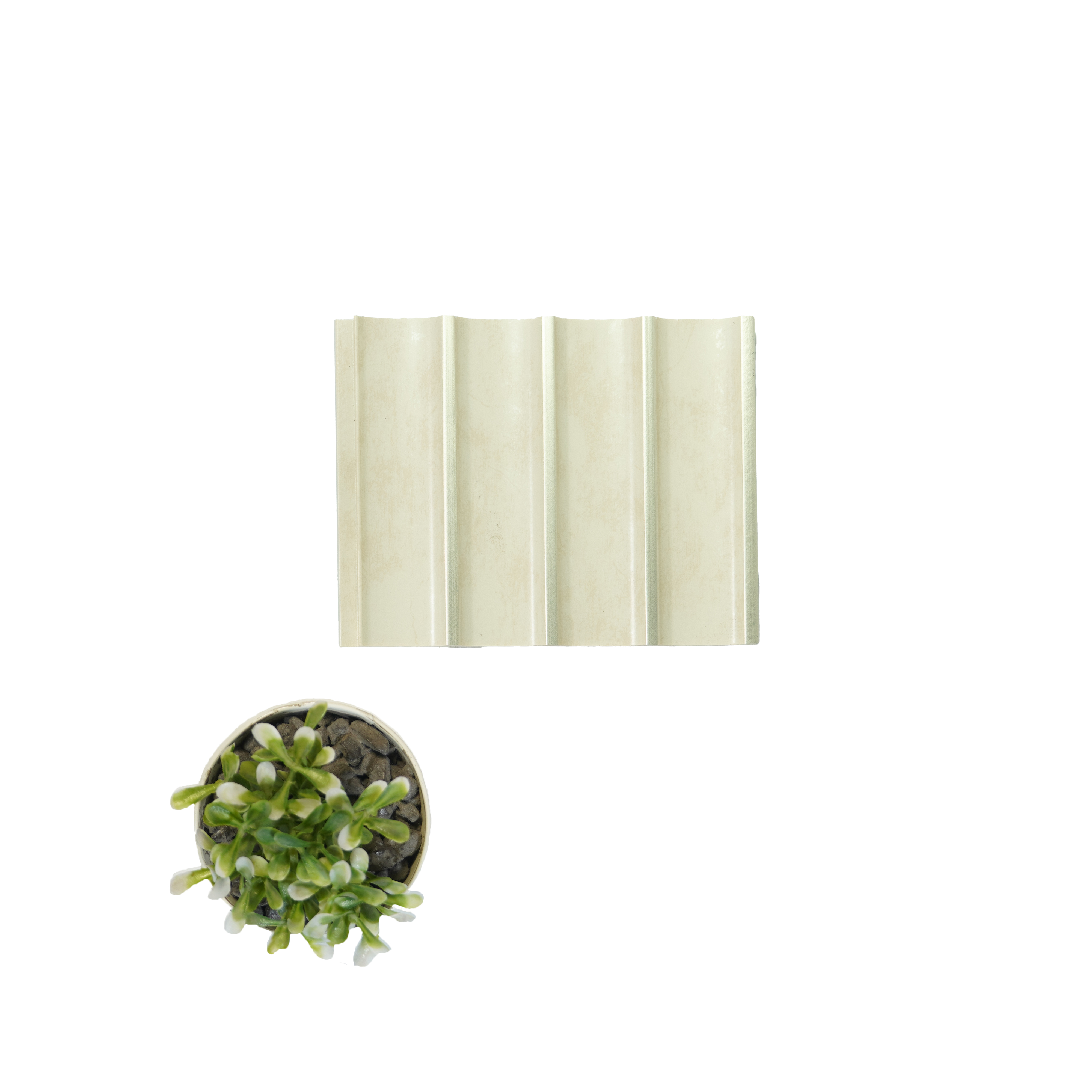 Cream Plain Colour Louver  8525 8 ft x 4.9 inch Charcoal Panel - 12 mm | Suitable for Feature Wall, TV Unit & Living Room | Width is Subjected to 5% Variation