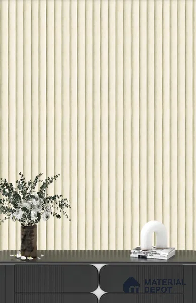 Cream Plain Colour Louver  8525 8 ft x 4.9 inch Charcoal Panel - 12 mm | Suitable for Feature Wall, TV Unit & Living Room | Width is Subjected to 5% Variation
