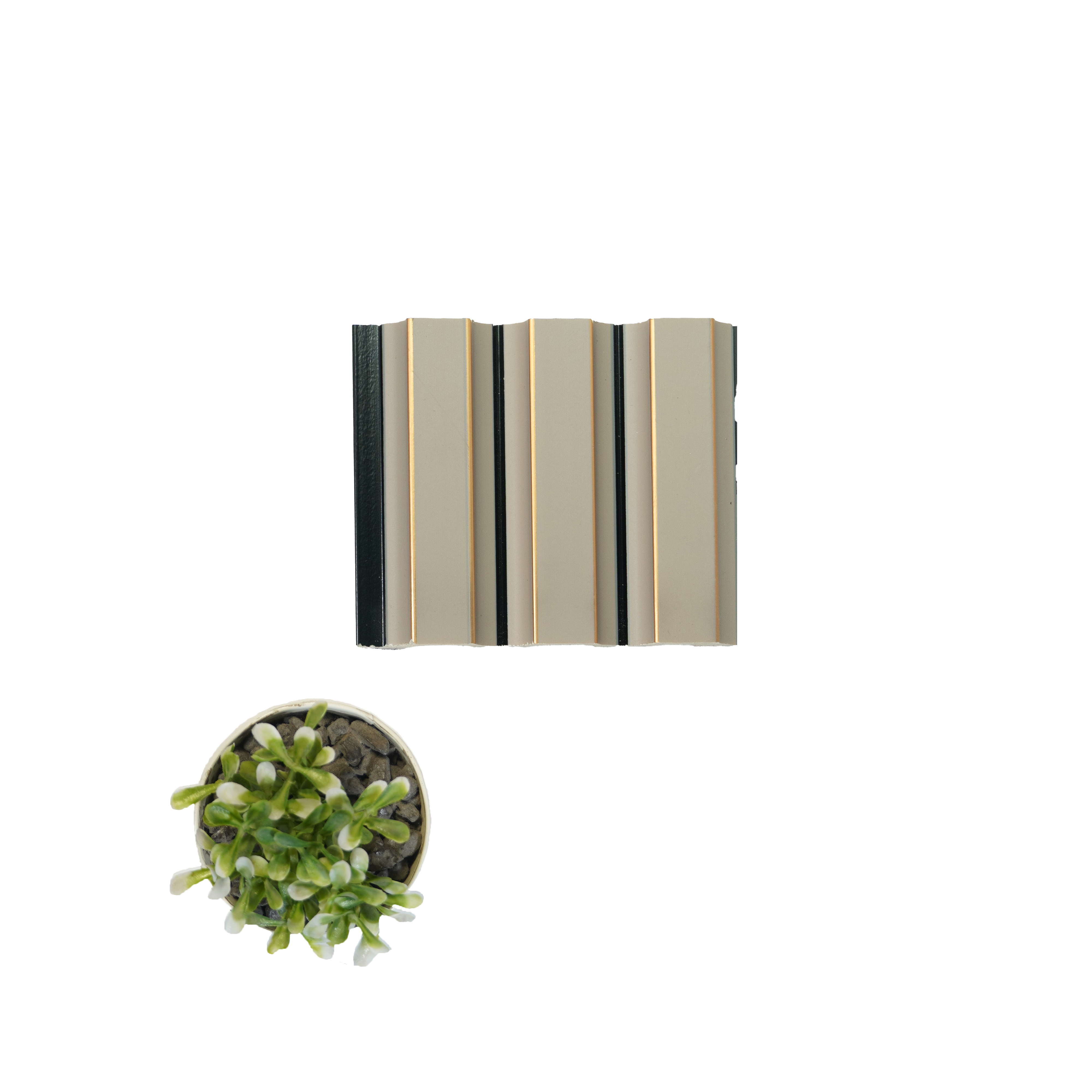 Beige Plain Colour Louver  8527 8 ft x 4.9 inch Charcoal Panel - 12 mm | Suitable for Feature Wall, TV Unit & Living Room | Width is Subjected to 5% Variation