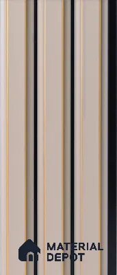 Beige Plain Colour Louver  8527 8 ft x 4.9 inch Charcoal Panel - 12 mm | Suitable for Feature Wall, TV Unit & Living Room | Width is Subjected to 5% Variation