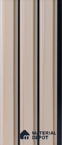 Beige Plain Colour Louver 8527 8 ft x 4.9 inch Charcoal Panel - 12 mm | Suitable for Feature Wall, TV Unit & Living Room | Width is Subjected to 5% Variation