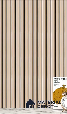 Beige Plain Colour Louver  8527 8 ft x 4.9 inch Charcoal Panel - 12 mm | Suitable for Feature Wall, TV Unit & Living Room | Width is Subjected to 5% Variation
