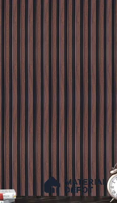 Brown Wooden Louver  8529 8 ft x 4.9 inch Charcoal Panel - 12 mm | Suitable for Feature Wall, TV Unit & Living Room | Width is Subjected to 5% Variation