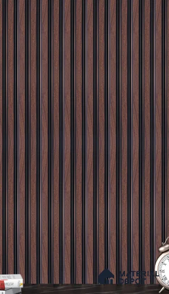Brown Wooden Louver  8529 8 ft x 4.9 inch Charcoal Panel - 12 mm | Suitable for Feature Wall, TV Unit & Living Room | Width is Subjected to 5% Variation