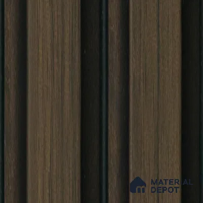 Brown Wooden Louver  8530 8 ft x 4.9 inch Charcoal Panel - 12 mm | Suitable for Feature Wall, TV Unit & Living Room | Width is Subjected to 5% Variation