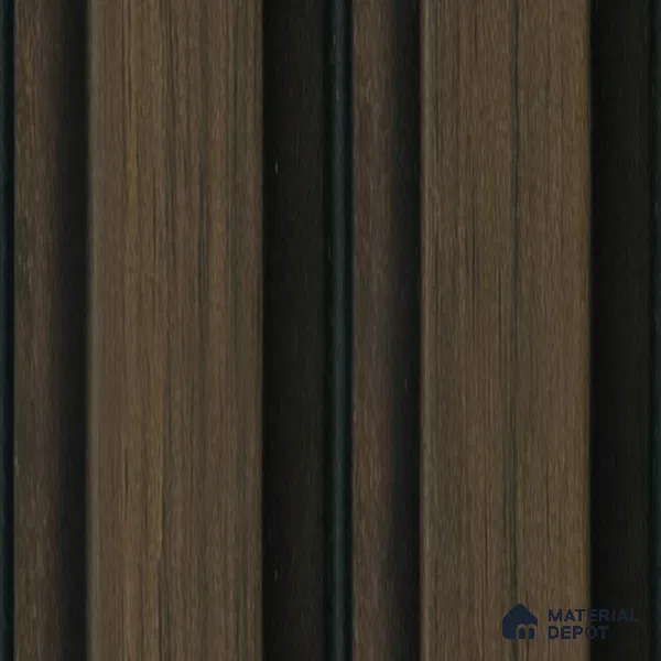 Brown Wooden Louver  8530 8 ft x 4.9 inch Charcoal Panel - 12 mm | Suitable for Feature Wall, TV Unit & Living Room | Width is Subjected to 5% Variation