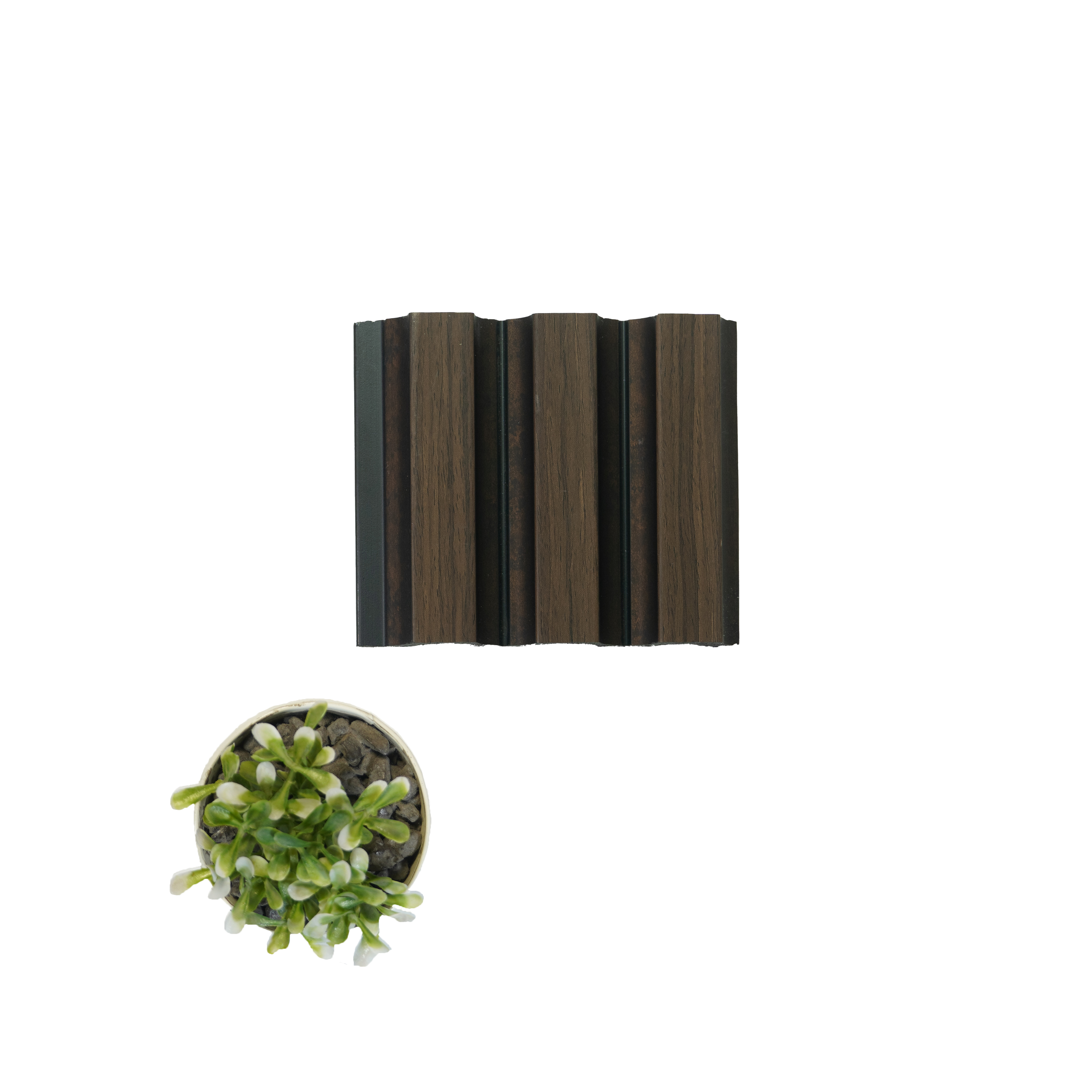 Brown Wooden Louver  8530 8 ft x 4.9 inch Charcoal Panel - 12 mm | Suitable for Feature Wall, TV Unit & Living Room | Width is Subjected to 5% Variation
