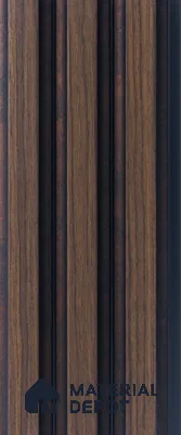 Brown Wooden Louver  8530 8 ft x 4.9 inch Charcoal Panel - 12 mm | Suitable for Feature Wall, TV Unit & Living Room | Width is Subjected to 5% Variation