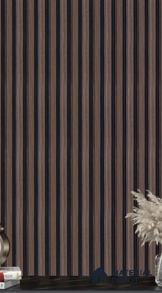 Brown Wooden Louver  8530 8 ft x 4.9 inch Charcoal Panel - 12 mm | Suitable for Feature Wall, TV Unit & Living Room | Width is Subjected to 5% Variation