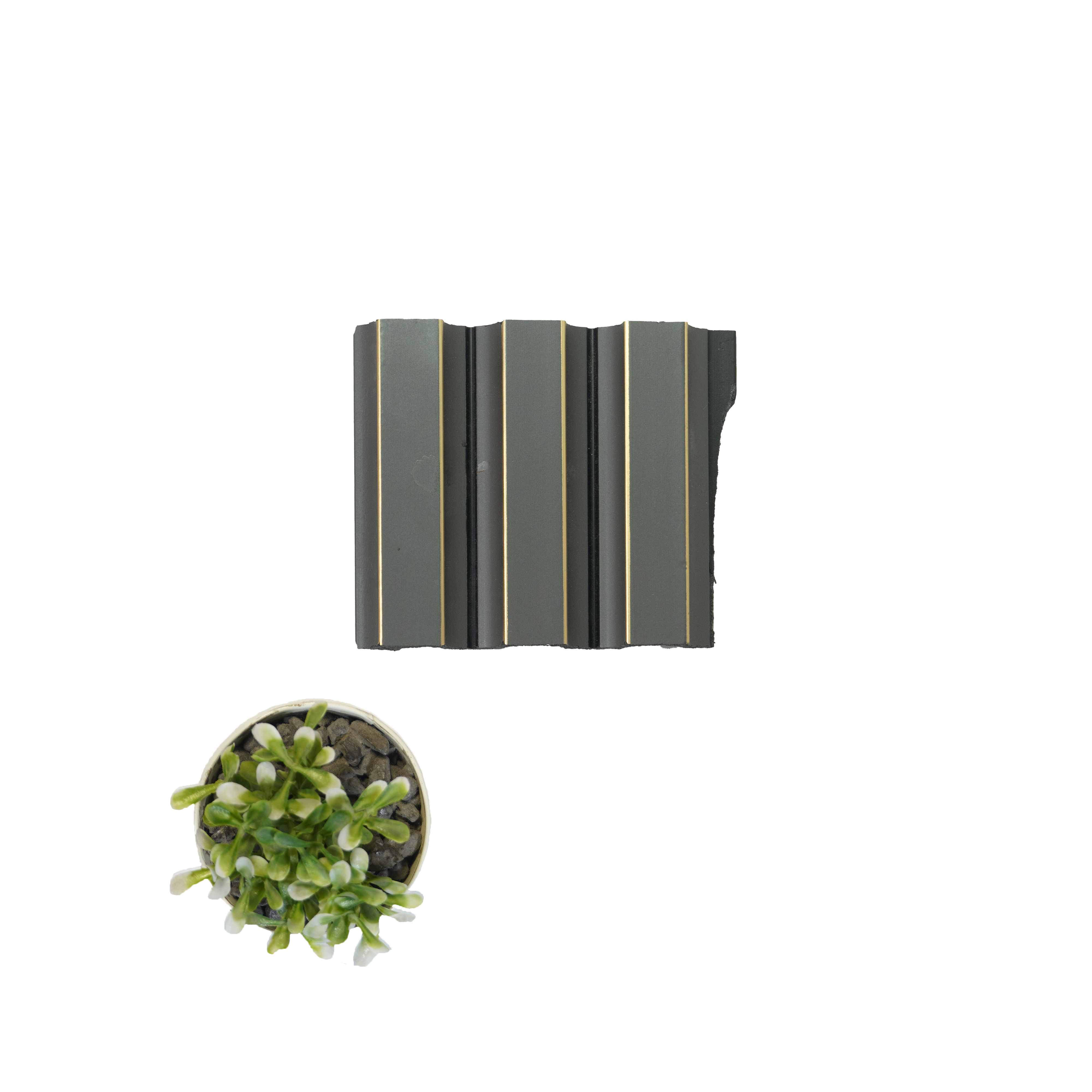 Grey Plain Colour Louver  8531 8 ft x 4.9 inch Charcoal Panel - 12 mm | Suitable for Feature Wall, TV Unit & Living Room | Width is Subjected to 5% Variation