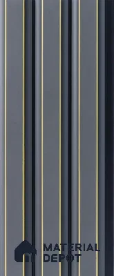 Grey Plain Colour Louver  8531 8 ft x 4.9 inch Charcoal Panel - 12 mm | Suitable for Feature Wall, TV Unit & Living Room | Width is Subjected to 5% Variation