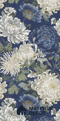 Handmade Third Fired Wall Tile TL 13349 Indigo Bloom Luxe 1 ft x 1 ft (47x47 mm) Matte Finish Vitrified Tile - 9 mm | Suitable For Living Room, Bedroom, Dining Area