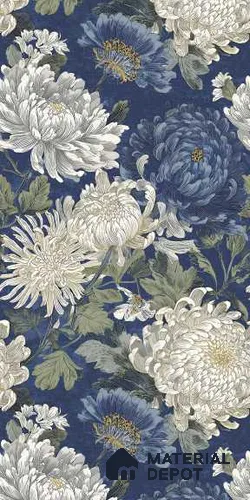 Handmade Third Fired Wall Tile TL 13349 Indigo Bloom Luxe 1 ft x 1 ft (47x47 mm) Matte Finish Vitrified Tile - 9 mm | Suitable For Living Room, Bedroom, Dining Area