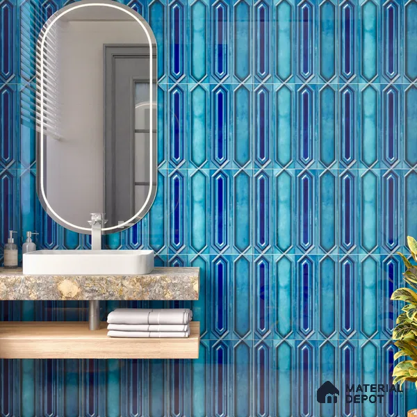 Faux Subway Wall Tile TL 07525 12 inch x 12 inch Ceramic Glossy Finish - 9.5 mm | Suitable for Accent / Feature Walls, Bathroom, Kitchen Wall & Backsplashes | Please Expect a Slight Variation of Pattern