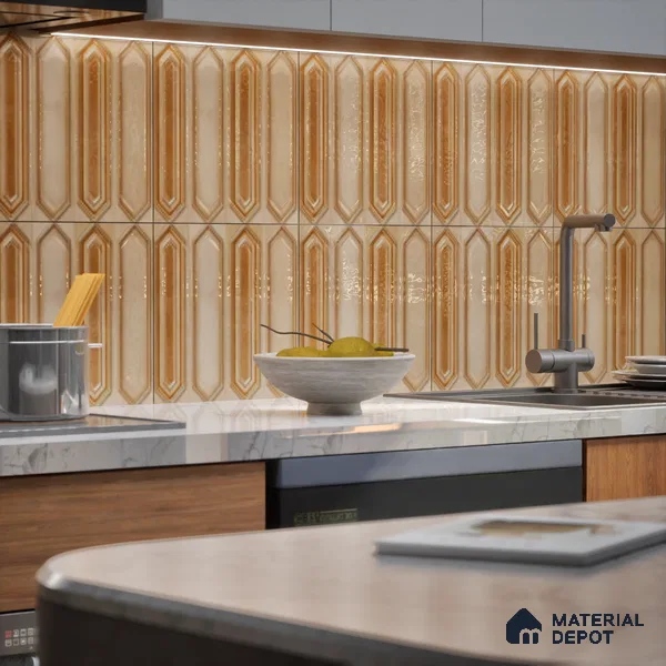 Faux Subway Wall Tile TL 07525 B 12 inch x 12 inch Ceramic Glossy Finish - 9.5 mm | Suitable for Accent / Feature Walls, Bathroom, Kitchen Wall & Backsplashes | Please Expect a Slight Variation of Pattern